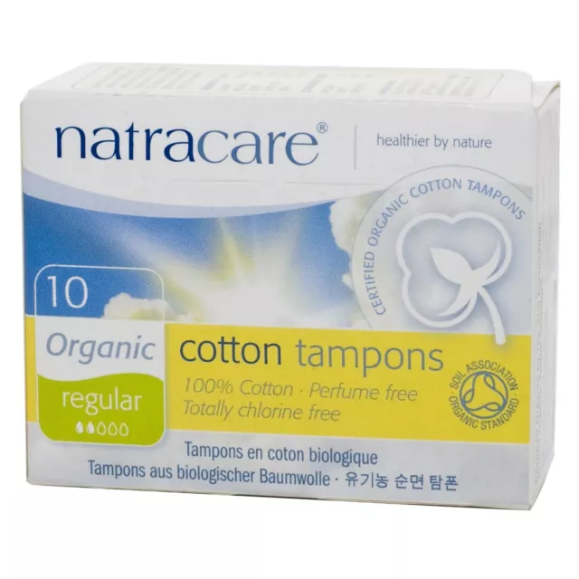 Natracare Organic Non-Applicator Tampons Regular x 10-10 Pack