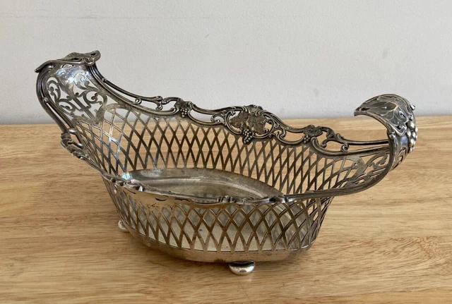 GORHAM Antique Vintage Sterling Silver Centerpiece Footed Basket Platter Bowl
