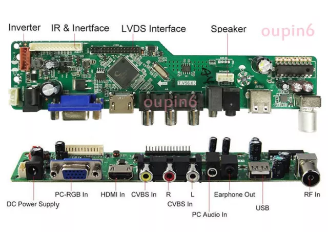 TV HDMI LCD LVDS RF VGA controller board kit DIY for LG LP156WD1-TLB1/TLB2 15.6" 2