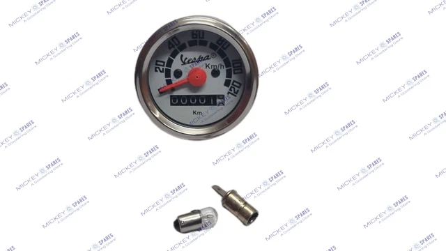 Nuovo Vespa Rotondo Contachilometri 0-120KM Bianco Vnc Vbc Bajaj Senza Lampadina