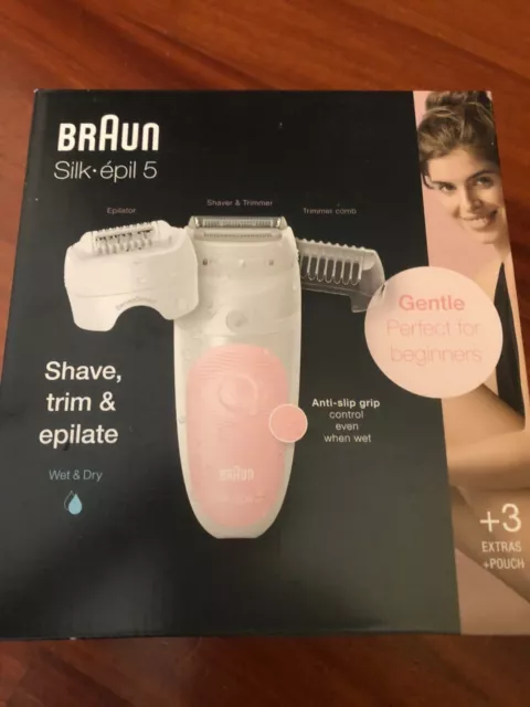 Braun Silk-épil 5 Depilatore Donna, Epilatore Elettrico Donna con Rifinitore,3 A