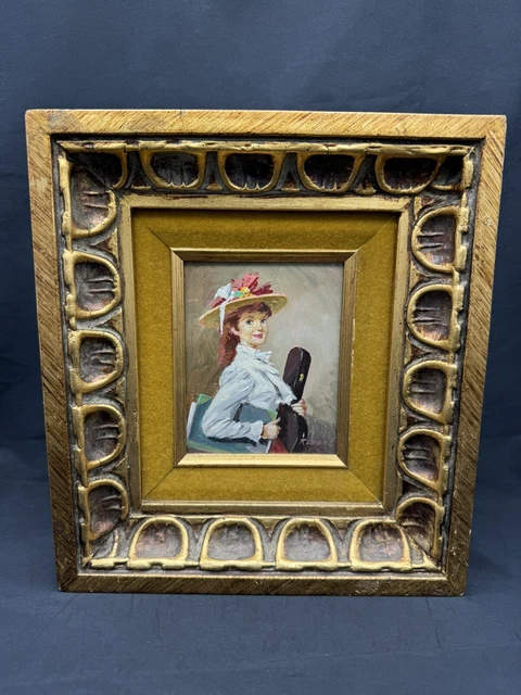 VINTAGE OIL PAINTING on Board of A Lady by Luis Ramon £338.18 - PicClick UK