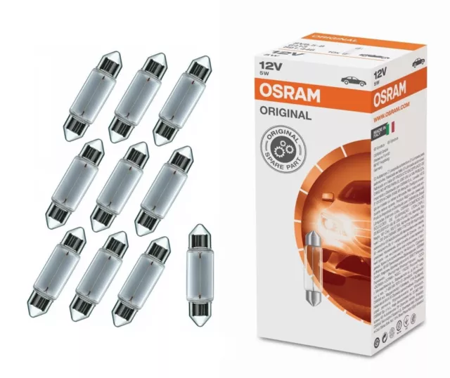 10x Osram C5W 41mm Soffitte 12V Lampe 5W Birne Kennzeichenbeleuchtung Innenraum