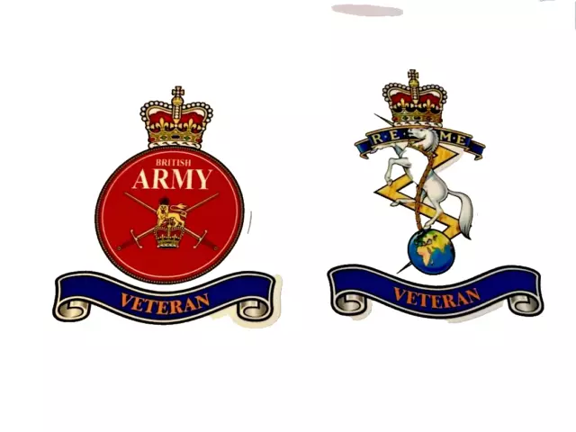 British Army  Veterans  External Vinyl Stickers  Any Two   Armed Forces Military