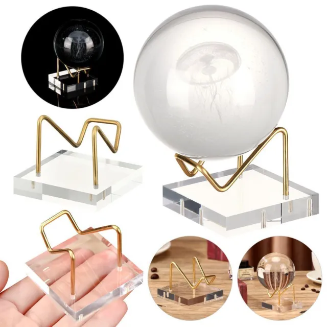 Soporte de esfera de vidrio para decoración del hogar base de bola de cristal para exhibición de acrílico