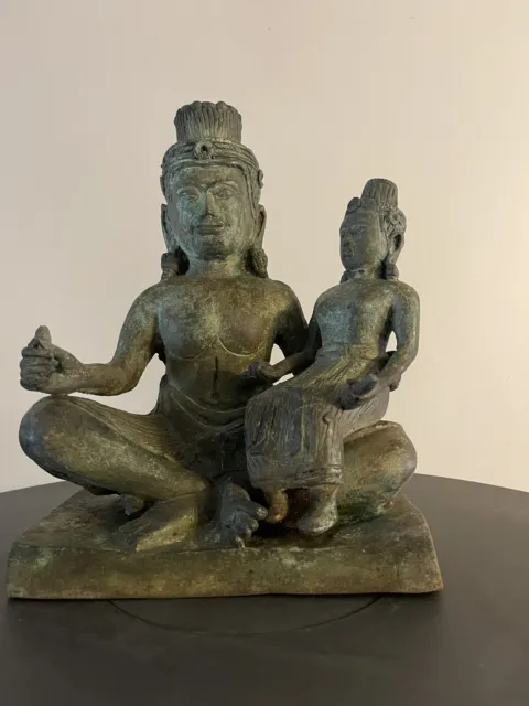 Grande Statuette Shiva thaïlandaise en bronze Ancienne Hauteur 30 Cm 6,7 Kg
