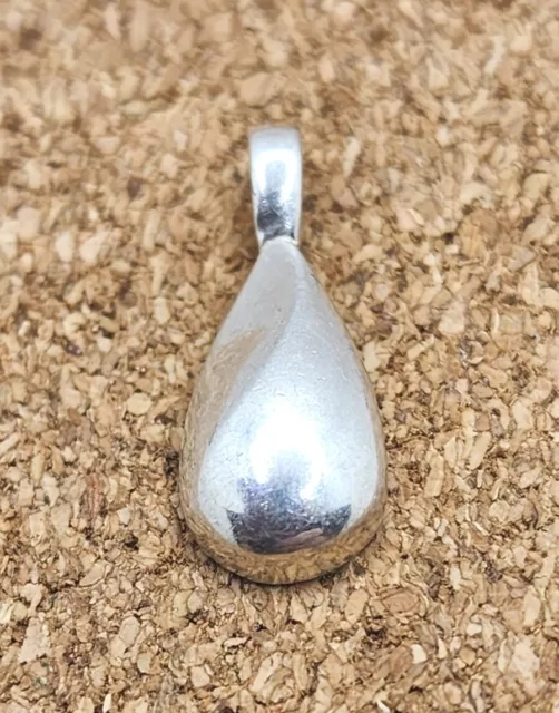 925 Sterling Silver Stamped Teardrop Charm Pendant