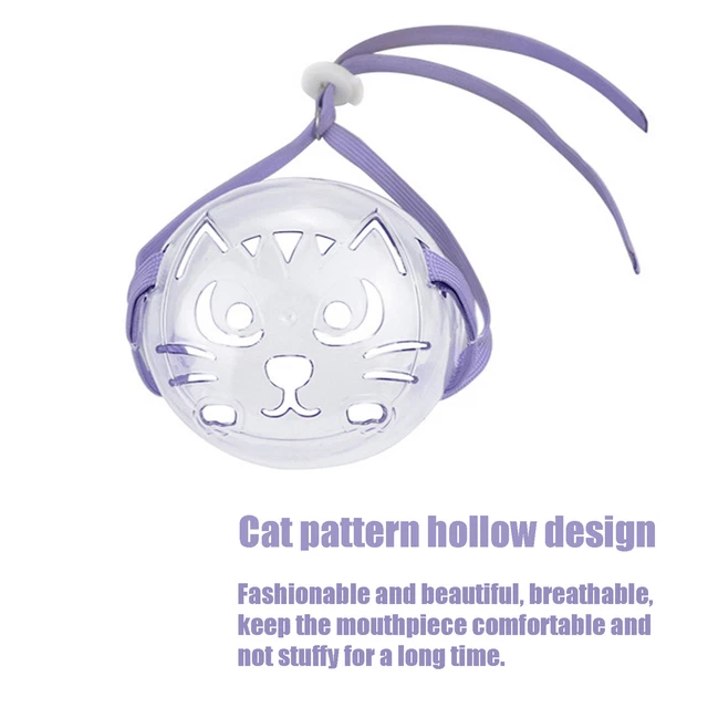 3pcs Cat Dog Muzzle Anti‑Bite Cat Mouth Cover Breathable Transparent Cat Dog