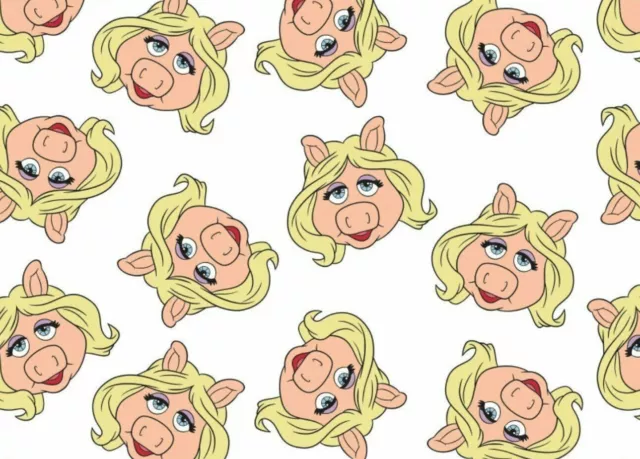 Miss Piggy Disney The Muppets Fabric Camelot 100% Cotton Jim Henson  By The Yard