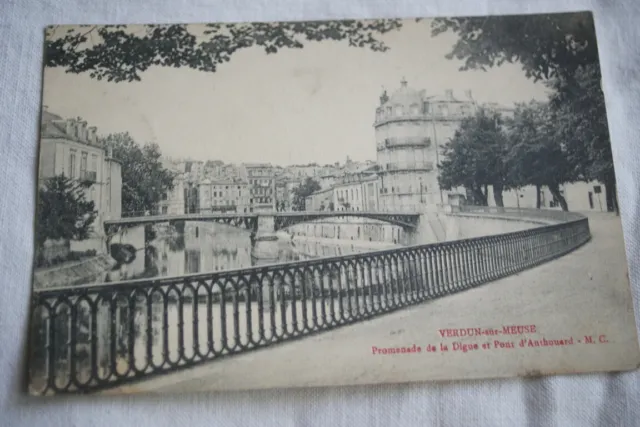Verdun Sur Meuse Promenade De La Dike Et Pont D'anthouard Lorraine Cpa R930