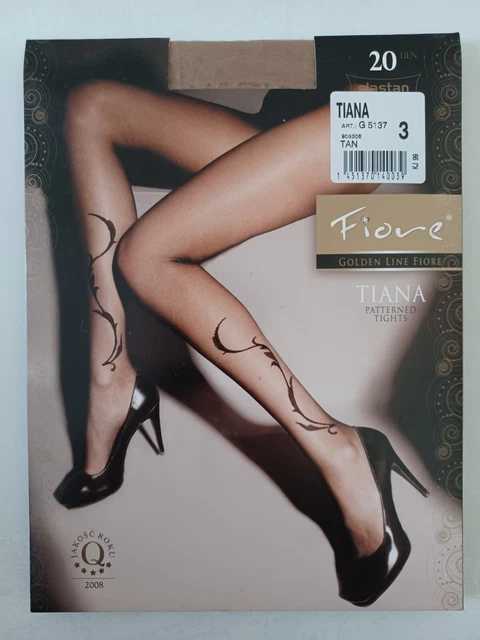 Collants Fantaisie Fiore Modèle Aisha 30 Deniers Taille 3 Couleur White - Neufs Avec étiquettes