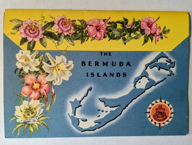 Vintage Bermuda Islands Postcard Souvenir Fold Out Folder New