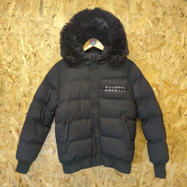 Zavetti Canada Hooded Padded Puffa Jacket Black Lightweight Kids 12-13 Years