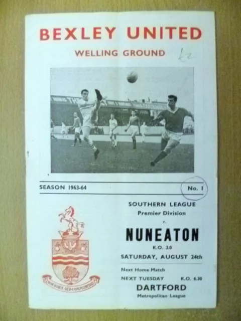 Southern League (Premier Division) 1964/64- BEXLEY UNITED v NUNEATON, 24 August