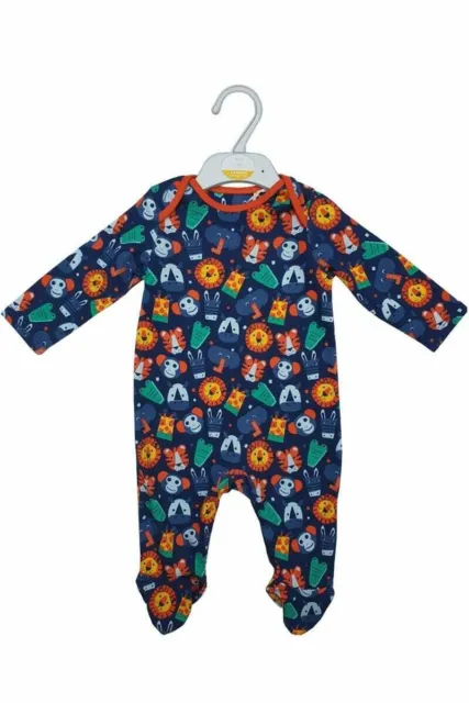 Baby Boys Romper Mini Club Multi Jungle Animal Print Sleepsuit Babygrow 0-18Mths