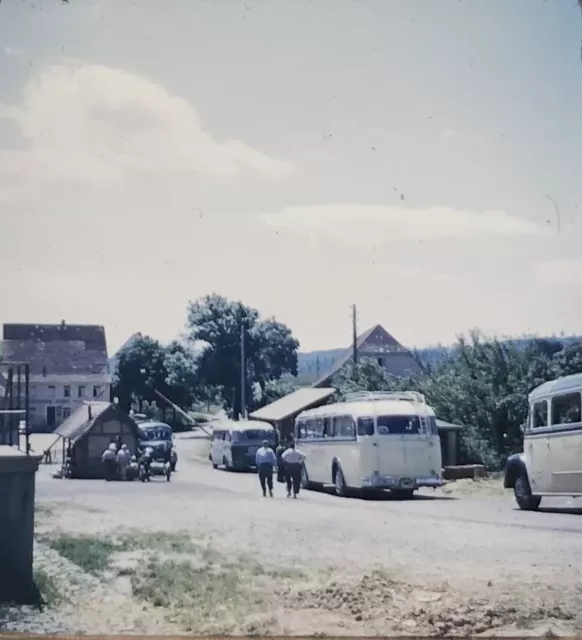 R3 Germany German Bus Vehicle Street Scene 1952 Realist 3D Stereo Slide Photo