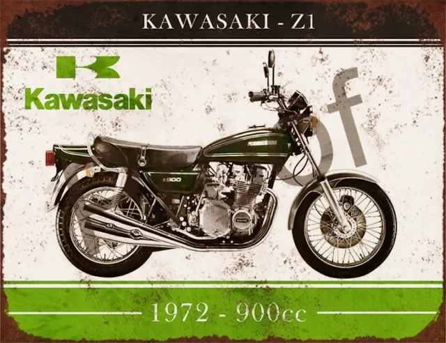 Kawasaki Z1 #0897 Sign Garage Shed Aluminium Plaque Vintage Bike 10 X 7.7"