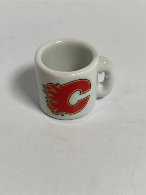 Vintage Rare NHL calgary flames Vending Machine Mini Coffee Mug Cup hockey