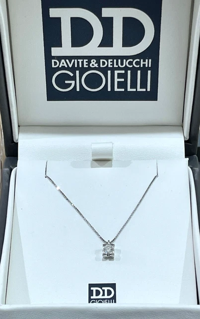 Collier Punto Luce En Or Blanc Avec Diamant - Davite & Delucchi - Neuf Avec étiquettes