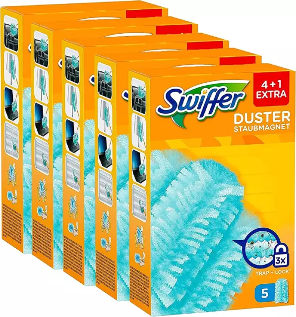 Swiffer Duster | Pack 25 Recharges | Plumeau Poussière | x5 Paquets x5 Recharges