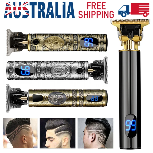 Men Portable Electric Hair Trimmer LCD Clippers Beard Shaver Cutting Cordless