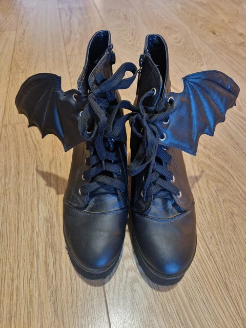IRON FIST CREATURE of The Night Batwing Platform Shoes UK 5 US 7