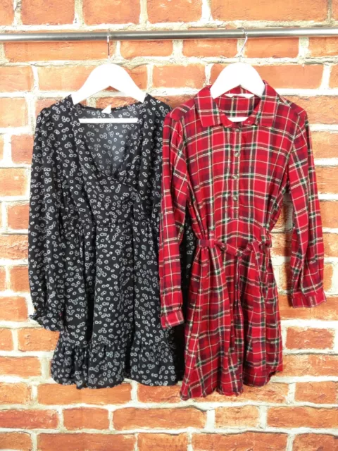 Girls Bundle Age 7-8 Years H&M Shein Dress Set Tartan Shirt Floral Pretty 128Cm