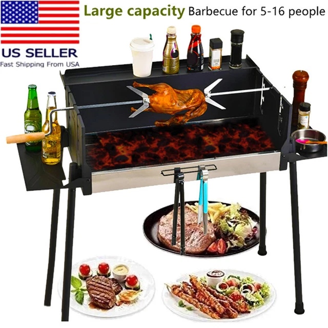 HEAVY DUTY CAST Iron Charcoal Grill Table BBQ Grill Stove for Camping