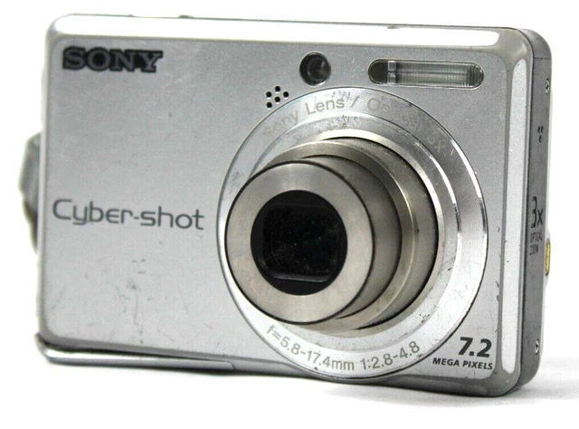 Sony Cyber-shot DSC-S730 7.2 MP Digital Camera - Silver Tested & Working