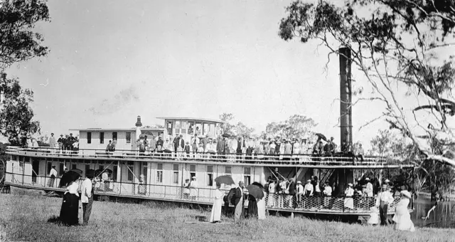 The paddle steamer 'Pearl'Mildura District Victoria ca 1895 OLD PHOTO