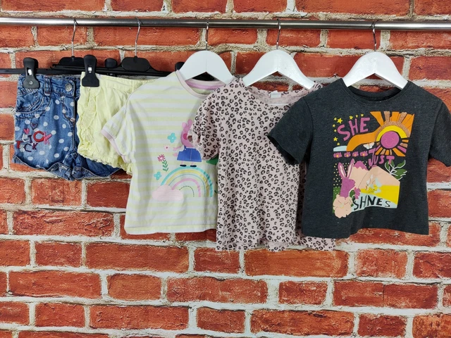 BUNDLE RAGAZZE ETÀ 2-3 ANNI NEXT ZARA ecc PANTALONCINI TOP T-SHIRT PEPPA PIG KIDS 98CM