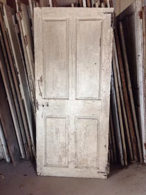 Antique Door New England 18th Century Interior 4 Raised Panel Door H L Hinges X