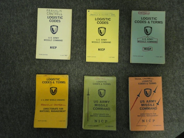 U.S. ARMY MISSILE Command Logistic Codes Nicp 3Rd-8Th Editions 1967