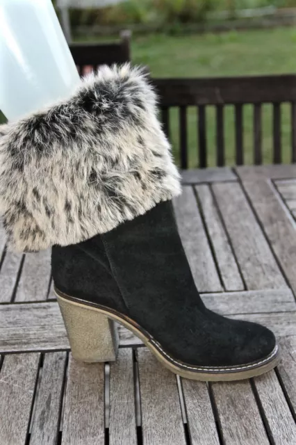 jolies bottines daim noir et fourrure MELINE pointure 38  ÉTAT NEUF