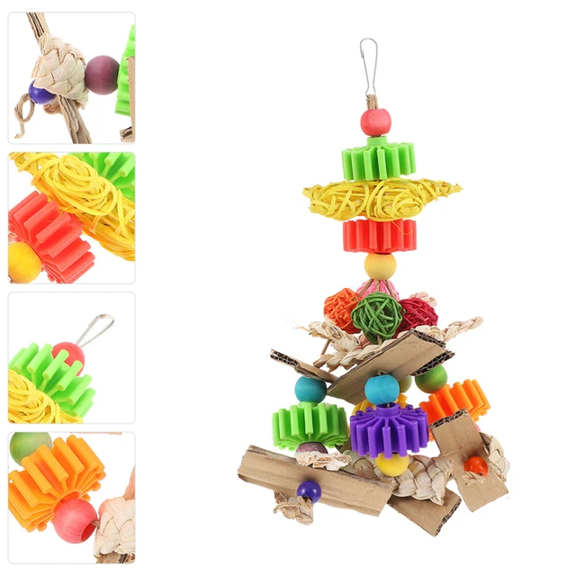 Divertida cacatúa juguete periquito colgante juguete masticador jugar juegos