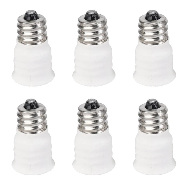 6 Adaptateurs Douille E14 Vers E27 – Convertisseur Culot Ampoule, Sécurité Anti-feu | Pour Bureau, Couloir, Atelier