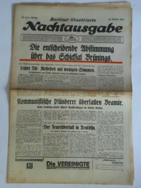 Nr. 242, Freitag, den 16. Oktober 1931: "Die entscheidende Abstimmung über das S