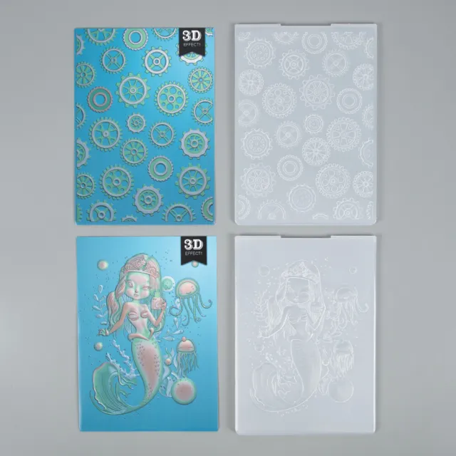 Gears Mermaid Plastic Embossing Folder Template Making Scrapbooking Card Folder