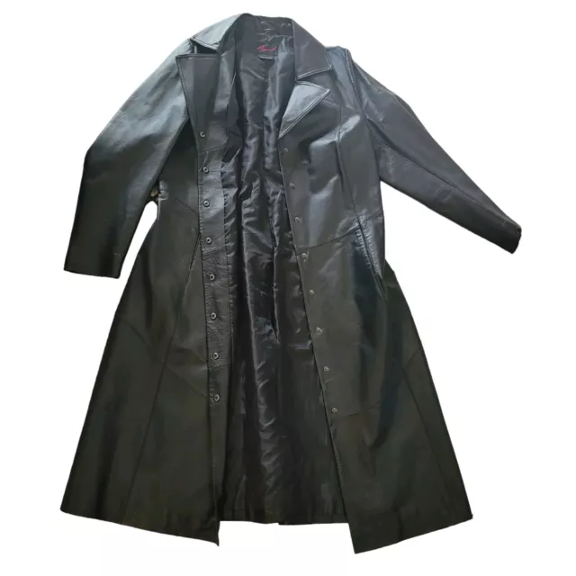 2005 Torrid Size 1 Black Leather Nappa Trench Coat Matrix Style - SHIPS TODAY✔️