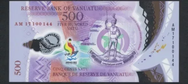 Vanuatu 500 Vatu 2019 UNC Polymer NL355