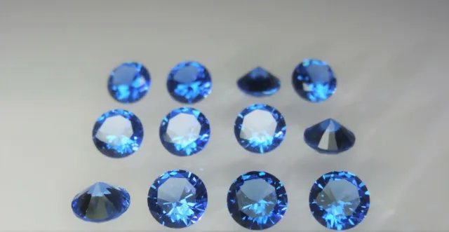 Dark Aquamarine Round Brilliant Cut SIZE CHOICE Loose Stones Spinel Gemstones 2