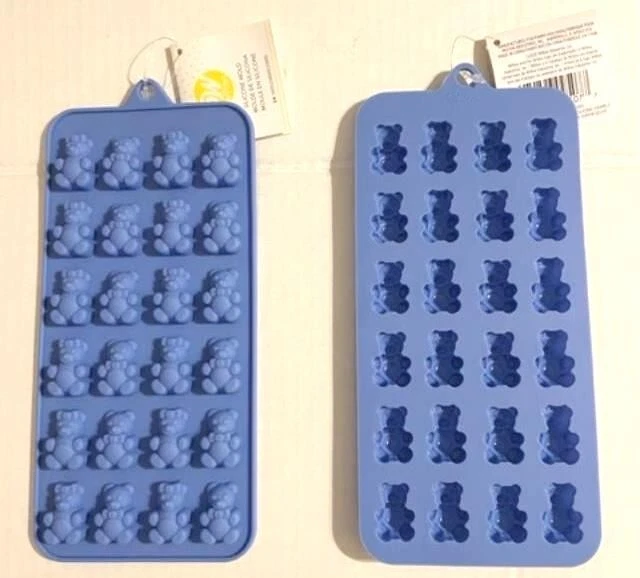 Lot of 2 Wilton Gummi Bears Silicone Candy Molds 24-mini cavity #0105 teddybears