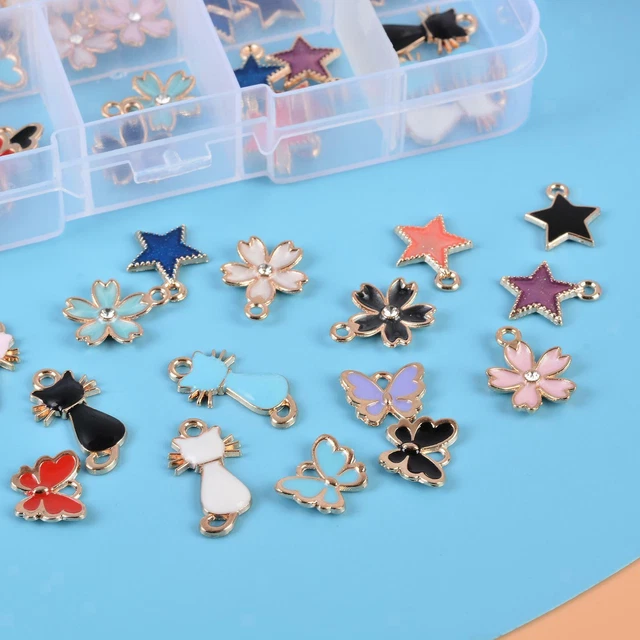 48 Stück Emaille-Charms-Anhänger für Schmuckherstellung, Basteln, Ohrringe,