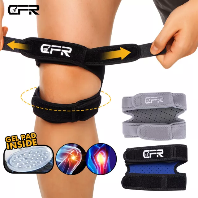 Double Patella Knee Support Strap Tendon Brace GEL Stabilizer Pain Relieve Sport