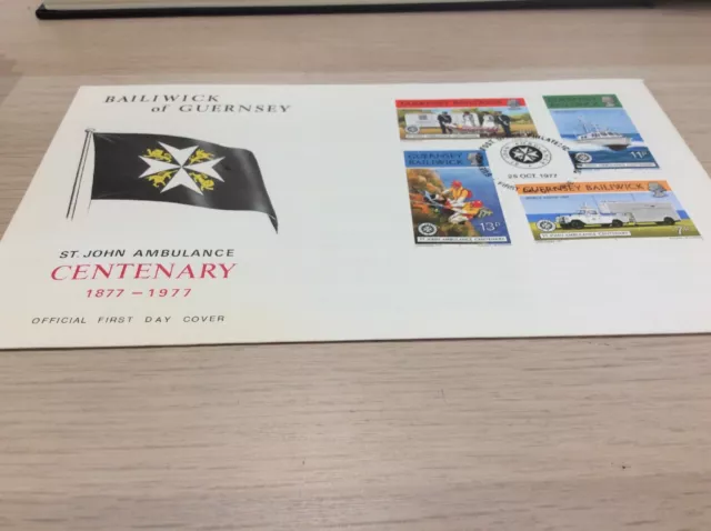 Bailiwick Of Guernsey first day cover St John Ambulance Centenary 25.10.1977