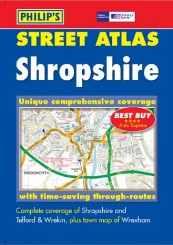 Philip's Street Atlas Shropshire Spiral bound Book The Cheap Fast Free Post