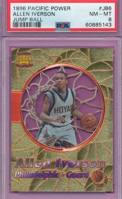 See-Thru Psa 8 Nm-Mt Allen Iverson Rookie 1996 Pacific Power Jump Ball Nba Tphlc