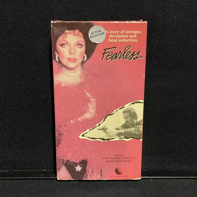 Fearless VHS Joan Collins New World Video Former Rental Video Tape Vintage 1986