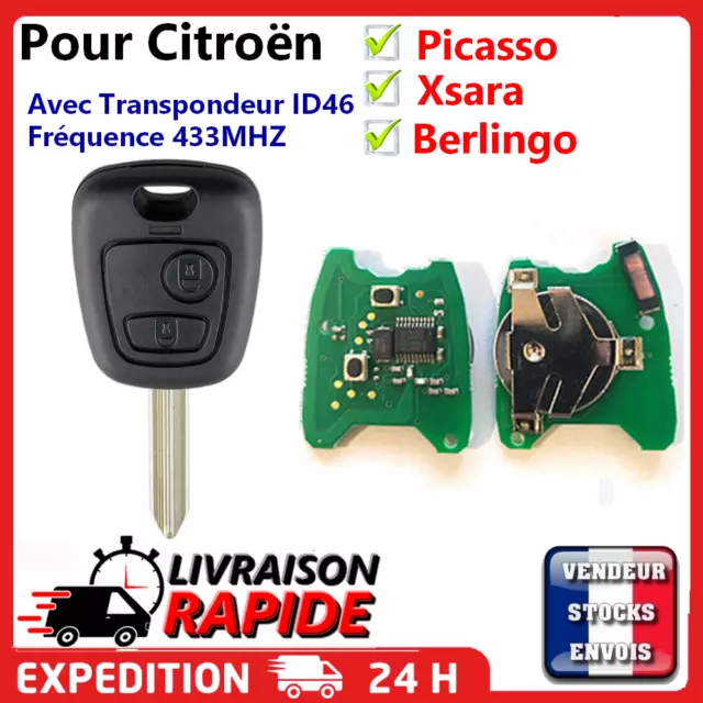 Clé vierge + électronique transpondeur pour CITROEN XSARA PICASSO BERLINGO