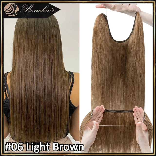 Invisible Headband One Piece Hidden Line Wire Clip in Remy Human Hair Extensions